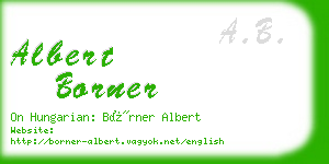 albert borner business card